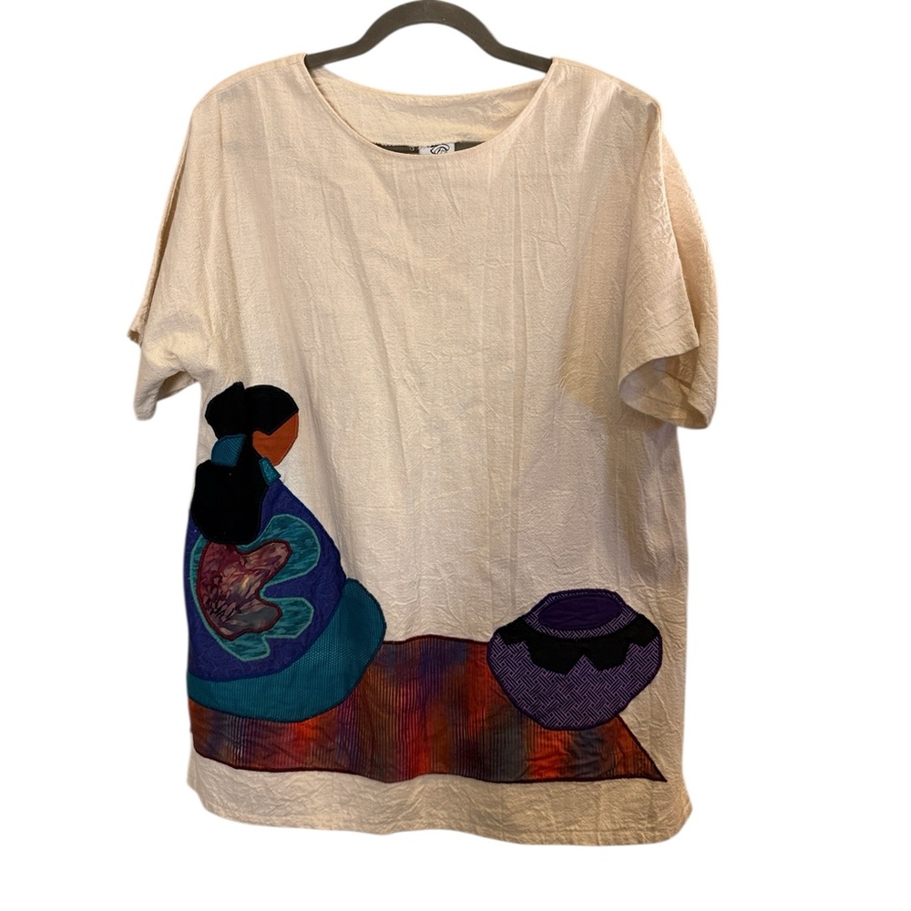 Alfredo's Wife Vintage Women’s Art to Wear Native Inspired Storybook Tuinc sz S
